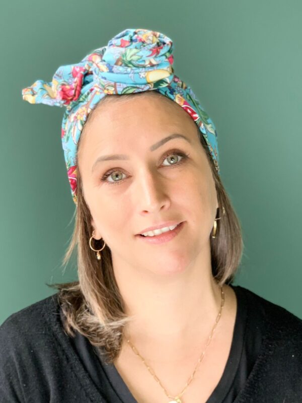 Turban de Chimio Modèle Jeanne Azul Botanique