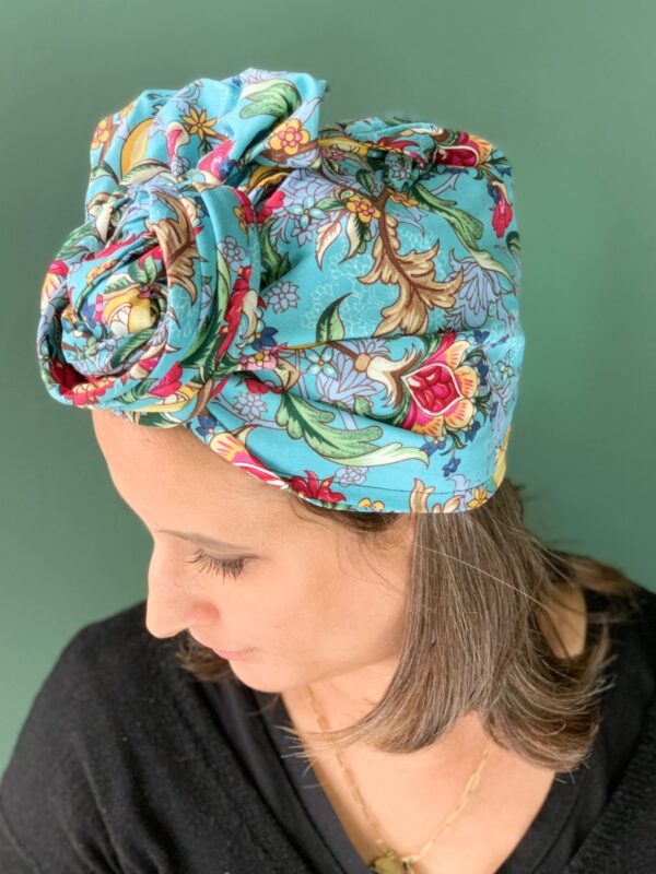 Turban de Chimio Modèle Jeanne Azul Botanique