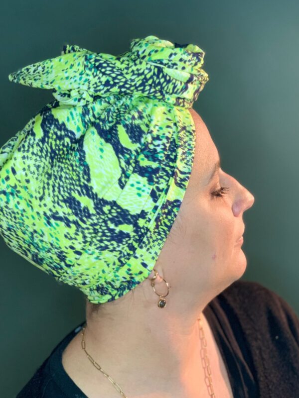 Turban de Chimio Modèle Jeanne Python Vert