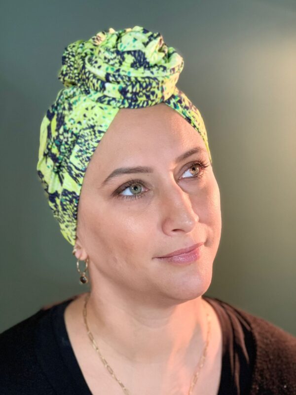 Turban de Chimio Modèle Jeanne Python Vert