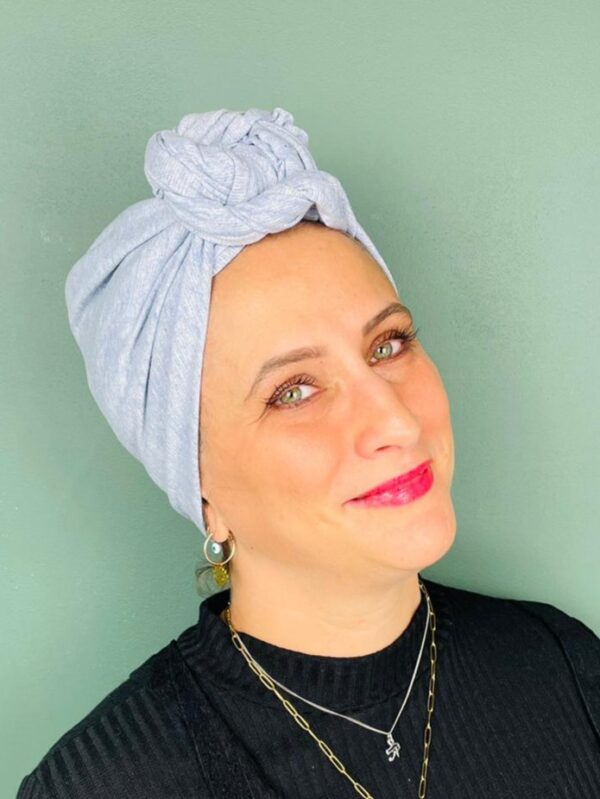 Turban Chimio Modèle Suze Ciel Argenté
