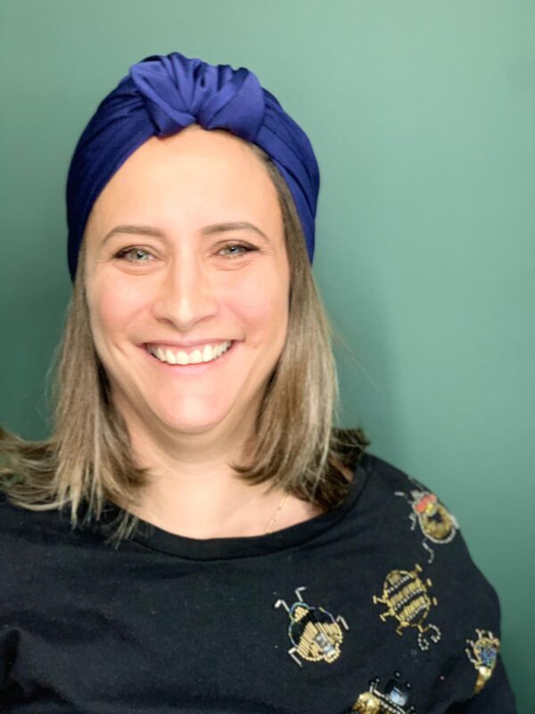 Turban Suze Satin Bleu Nuit – Image 3