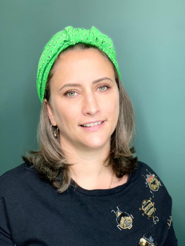 Turban Suze Satin Pois Verts – Image 2