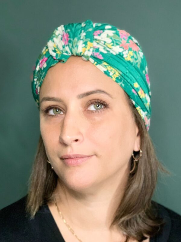 Turban Suze Vert Arabesques Fleuries – Image 3