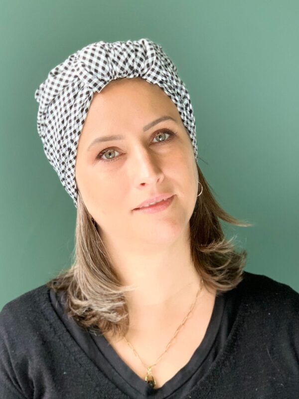 Turban de Chimio Modèle SUZE Vichy B&W