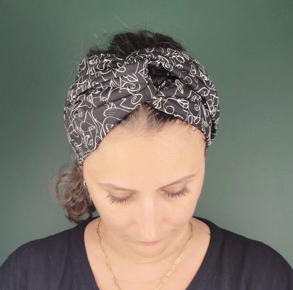 Turban Jeanne Art Black and White – Image 4