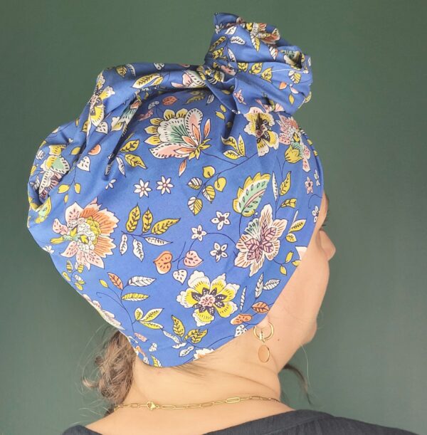 Turban Jeanne Flores Azur – Image 4