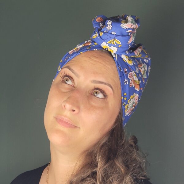 Turban Jeanne Flores Azur – Image 2