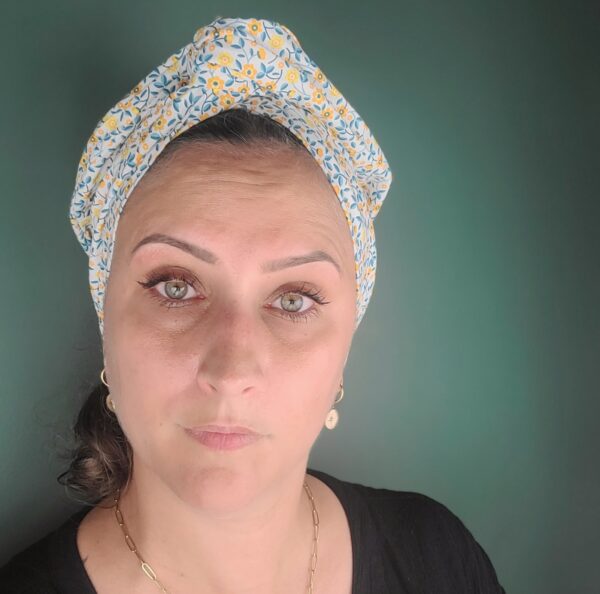Turban Jeanne Petites fleurs Jaunes – Image 2
