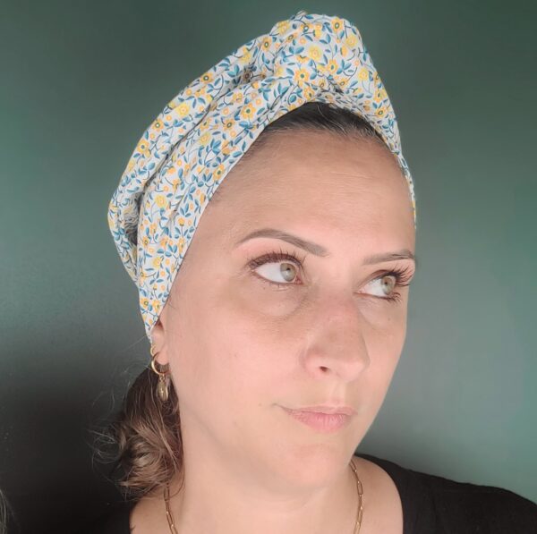 Turban Jeanne Petites fleurs Jaunes – Image 3
