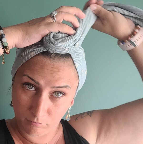 Turban Jeanne Rayure et Lurex – Image 4