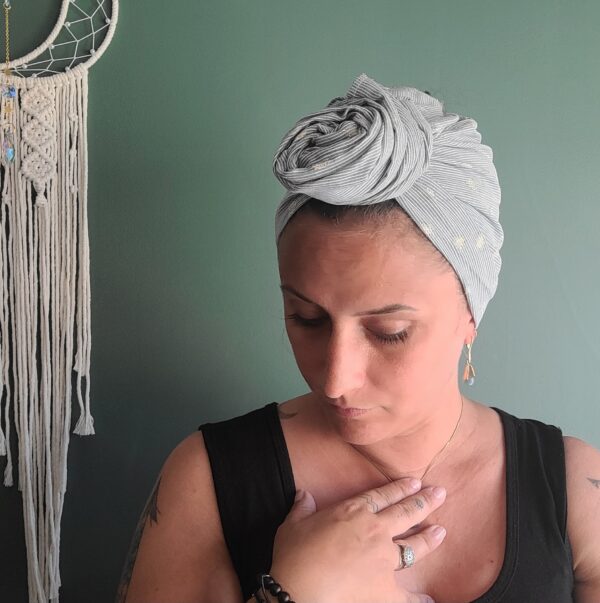 Turban Jeanne Rayure et Lurex – Image 3