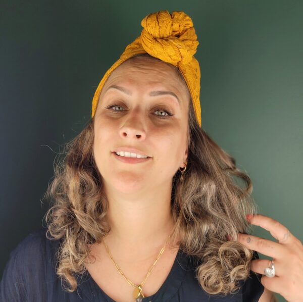 Turban Suze Dentelle Moutarde – Image 4