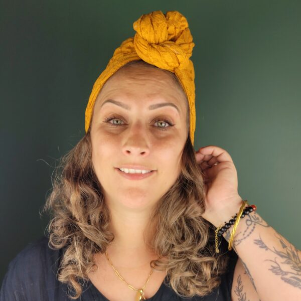 Turban Suze Dentelle Moutarde – Image 3
