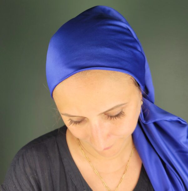 Turban Suze Satin Bleu Roi – Image 2