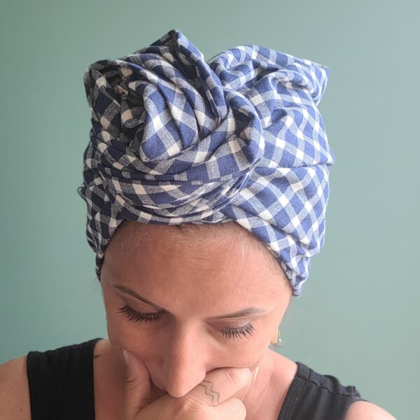 Turban Suze Vichy Bleu – Image 2