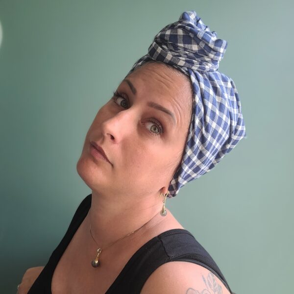 Turban Suze Vichy Bleu – Image 4