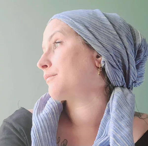 Turban Suze Blue Lurex