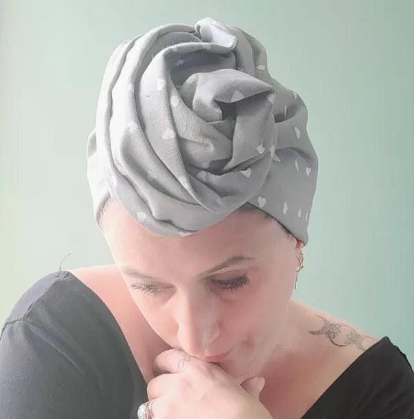Turban Jeanne Cœurs Gris – Image 4
