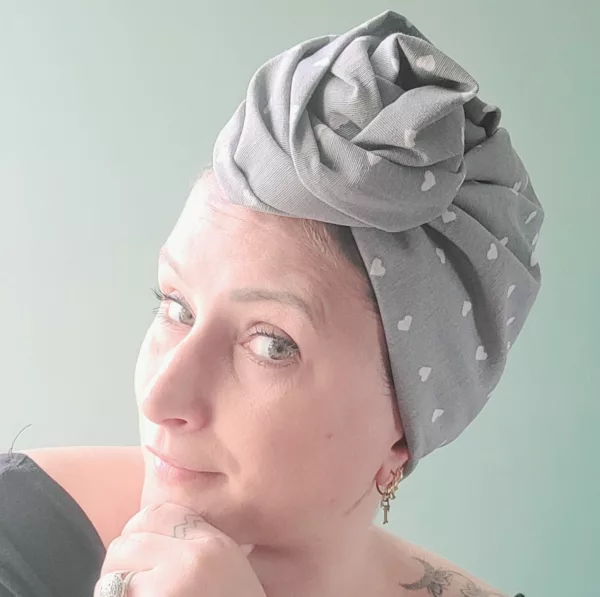 Turban Jeanne Cœurs Gris – Image 2