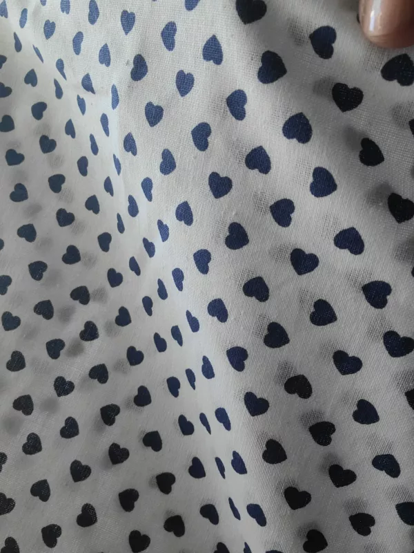 Turban Jeanne Petits Cœurs Bleu blanc