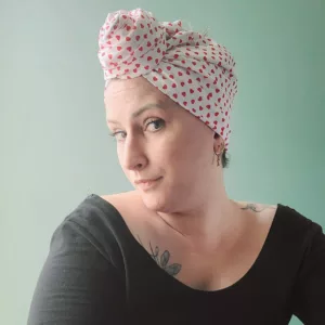 Turban Jeanne Petits Cœurs Rouge