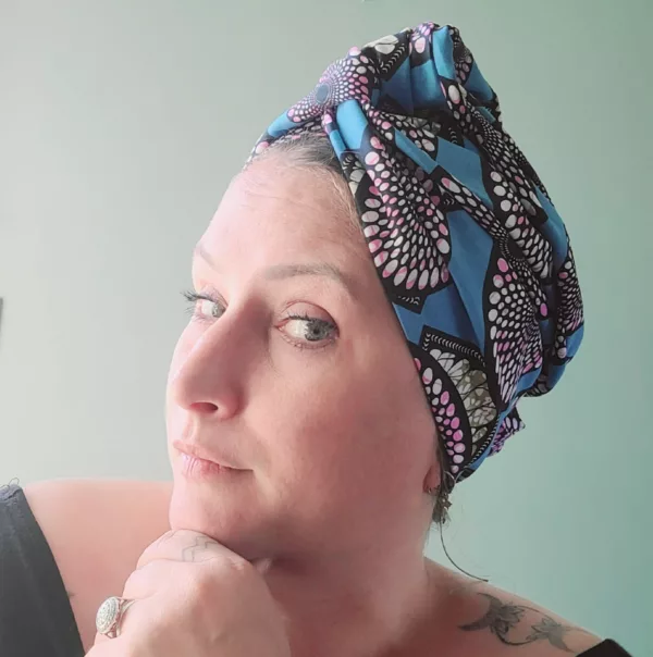 Turban Jeanne Wax Blue