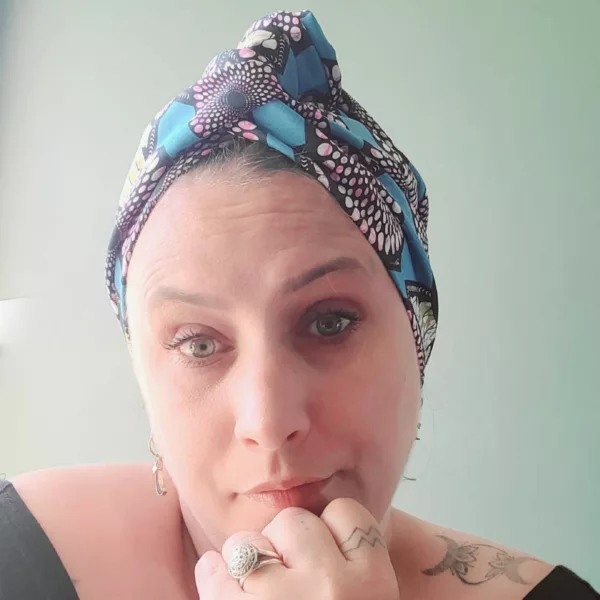 Turban Jeanne Wax Blue – Image 2