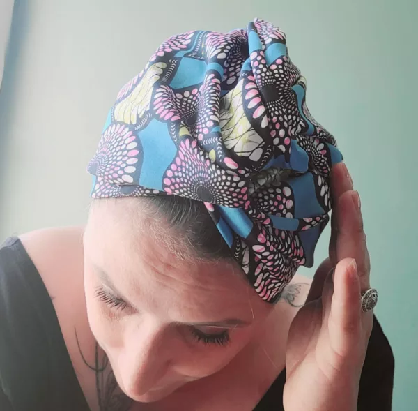 Turban Jeanne Wax Blue – Image 4