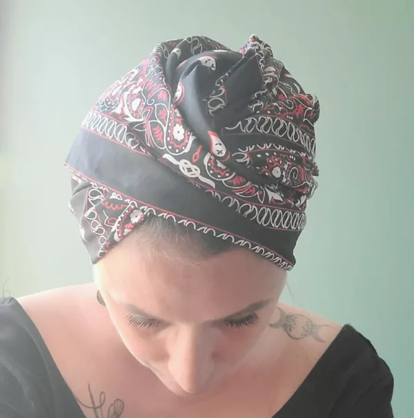 Turban Jeanne Bandana Noir – Image 3