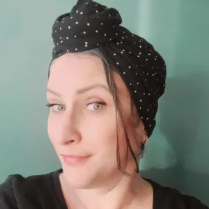 Turban Jeanne Petits pois (Noir)