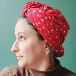 Turban Suze Rouge Argenté